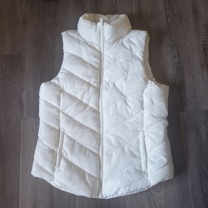 SO Kohls Womens White Puffer Vest Zip Pockets Size M NWT Polyester Jacket-